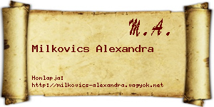 Milkovics Alexandra névjegykártya