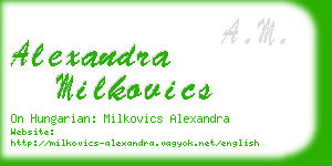 alexandra milkovics business card
